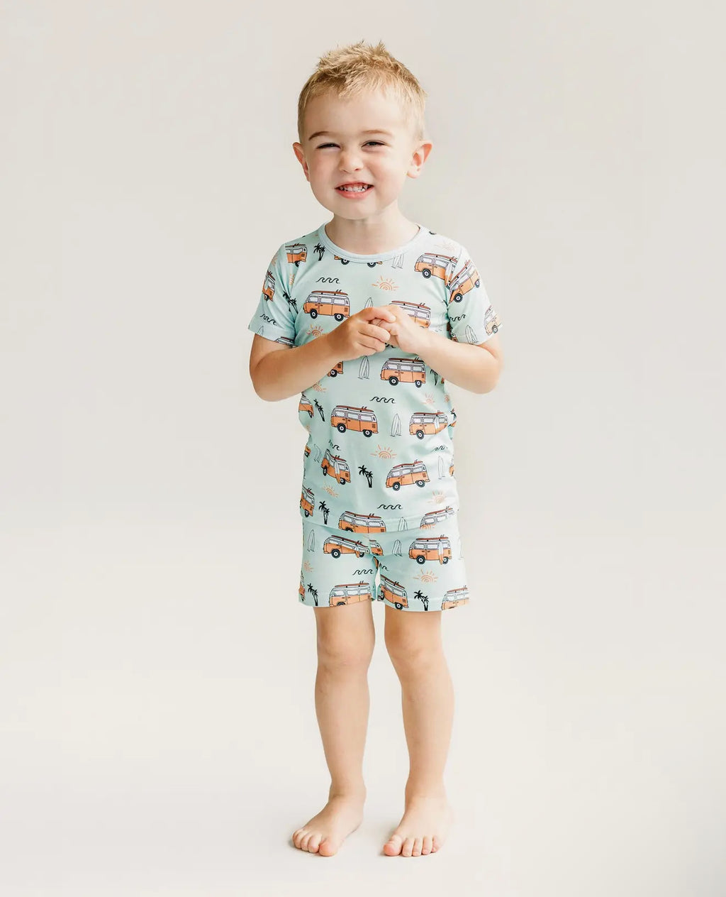 Bamboo Baby Shorts Set Retro Beach