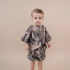 Lucky Panda Shorts Set | Brown Camo