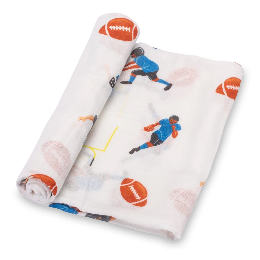 Lolly Banks Touchdown Football Baby Muslin Swaddle Blanket