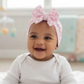 Pink Checker Print Headwrap Bow