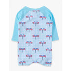 Baby Boys Blue Patriotic Gingham Long Sleeve One Piece Rash Guard Swimsuit