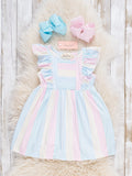 Marie Nicole Sunshine Sway Striped Ruffle Dress