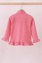 Premium Red Georgia Embroidery Ruffle Top