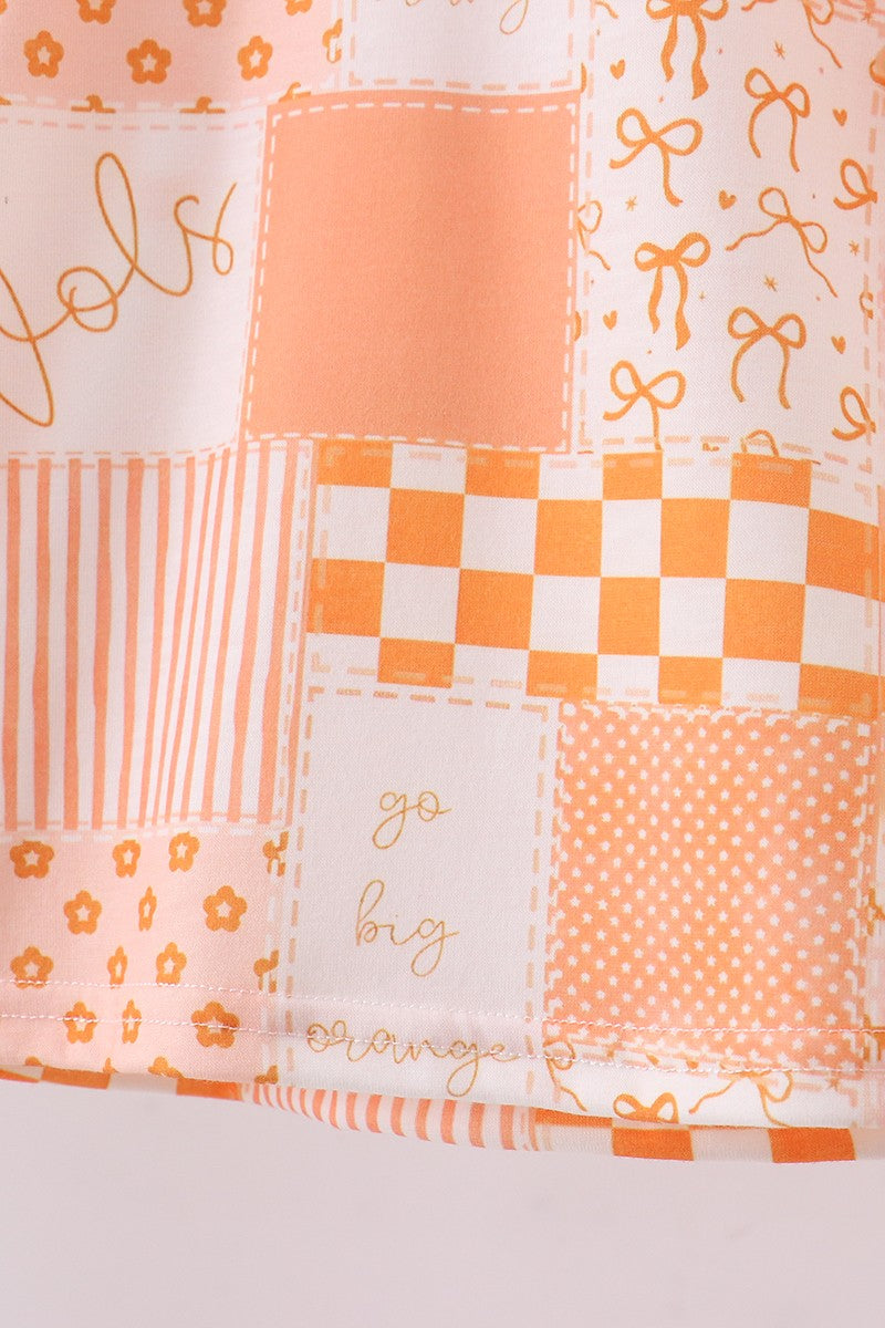 Orange Tennessee Patchwork Bloomer Set