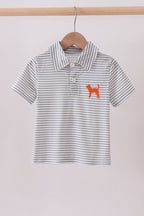 Orange Tennessee Embroidery Stripe Button Down Shirt