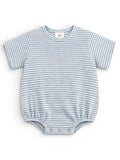 Dusty Blue Stripe / Ribbed T-Shirt Bubble