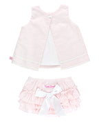 Ruffle Butts Baby Girls Pink Seersucker Ric Rac Swing Top & Bloomer Set