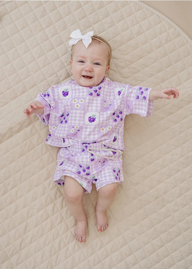 Lucky Panda Shorts Set | Raspberry