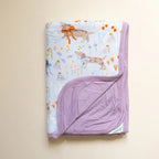 SOL Purple Puppy Meadow Bamboo Blanket