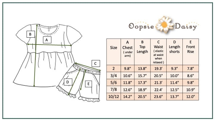 Oopise Daisy Kids Brynn Pink Floral Pocket Ruffle Spring Summer Short Set