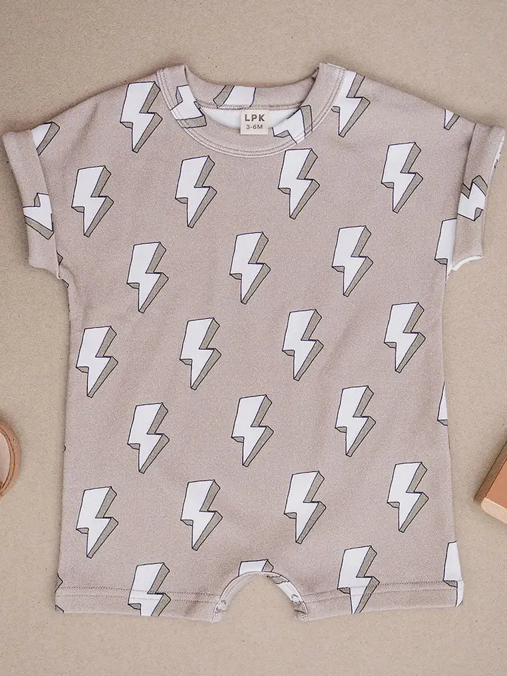 Lucky Panda Cotton Romper | Electric Beige
