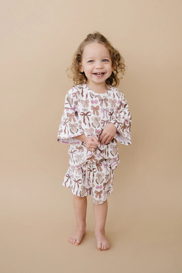 Lucky Panda Shorts Set | Mocha Bows