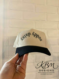 Black Upside Down Soddy Daisy Embroidered Hat