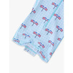 Baby Boys Blue Patriotic Gingham Long Sleeve One Piece Rash Guard Swimsuit