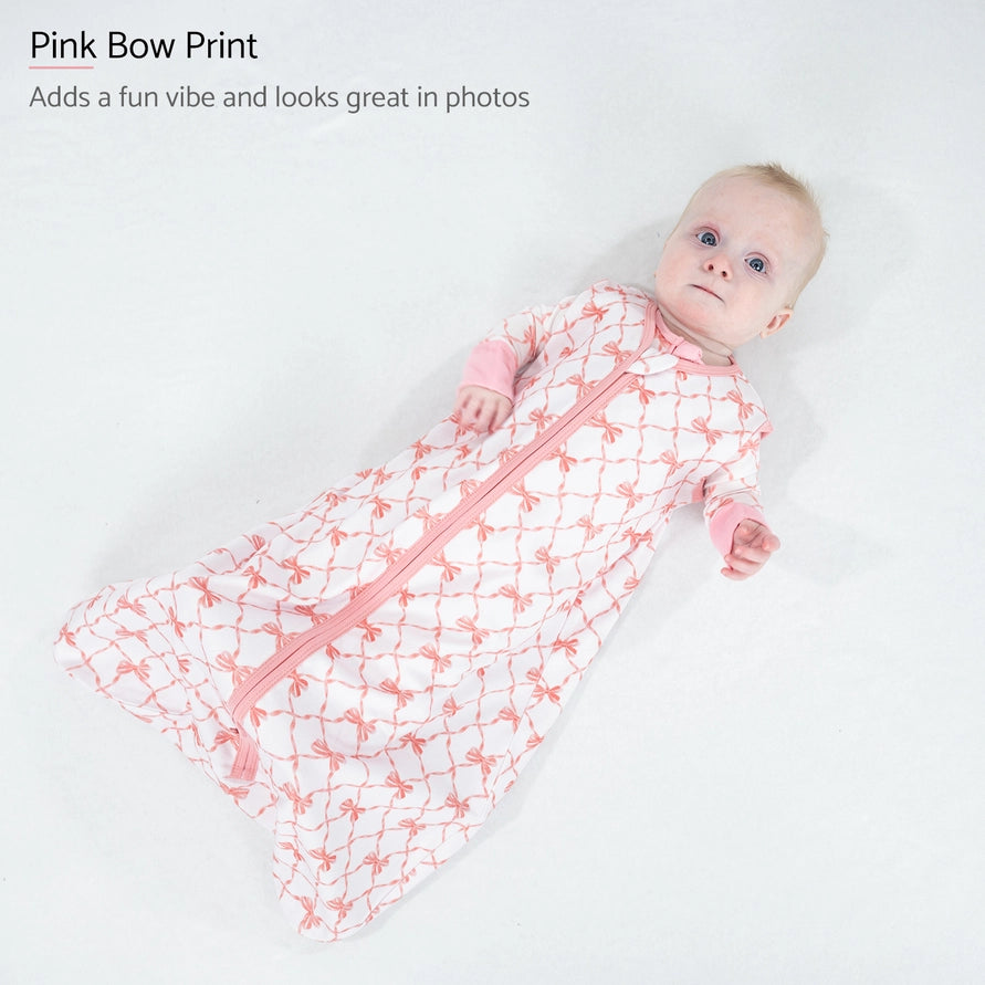 Lolly Banks Beautiful Bows Baby Girl Sleep Sack, 100% Organic Cotton