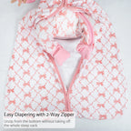 Lolly Banks Beautiful Bows Baby Girl Sleep Sack, 100% Organic Cotton