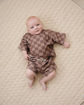 Lucky Panda Shorts Set | Espresso Checkered