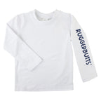 Rugged Butts Boys White Long Sleeve Logo Rash Guard