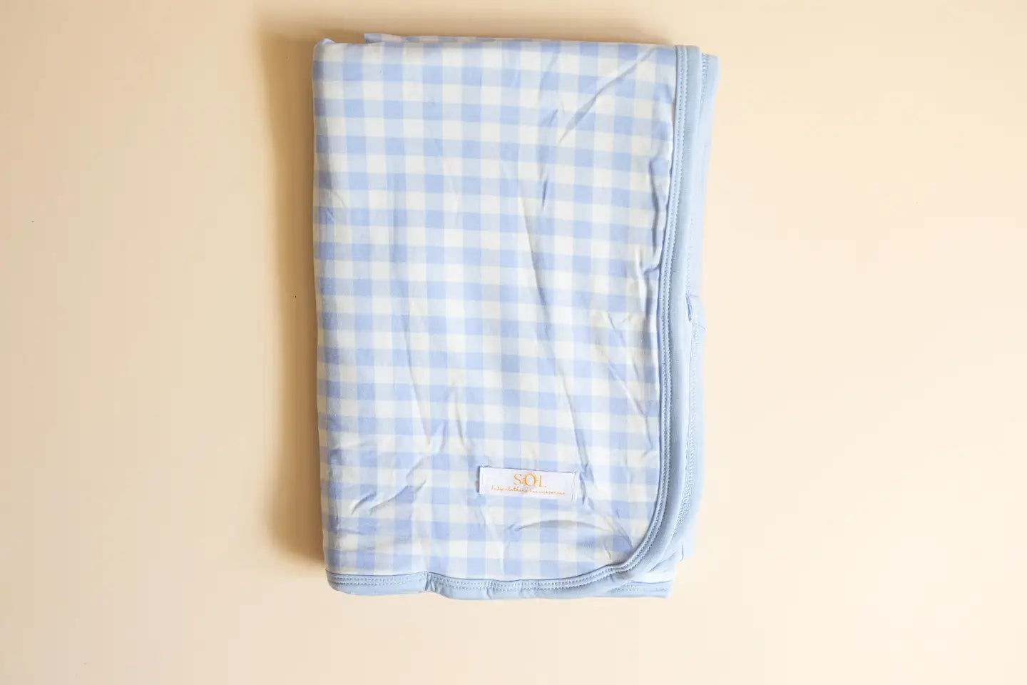 Blue Gingham Bamboo Blanket