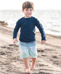 Rugged Butts Boys Navy Long Sleeve Logo Rash Guard