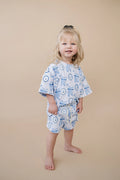 Lucky Panda Shorts Set | Blue Bow