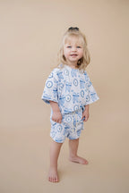 Lucky Panda Shorts Set | Blue Bow