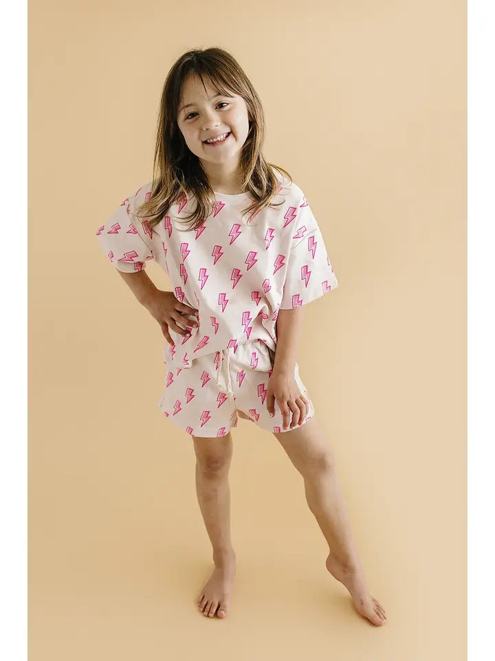Lucky Panda Shorts Set | Pink Bolts