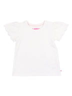 Ruffle Butts Girls White Knit Short Sleeve Scallop Tee