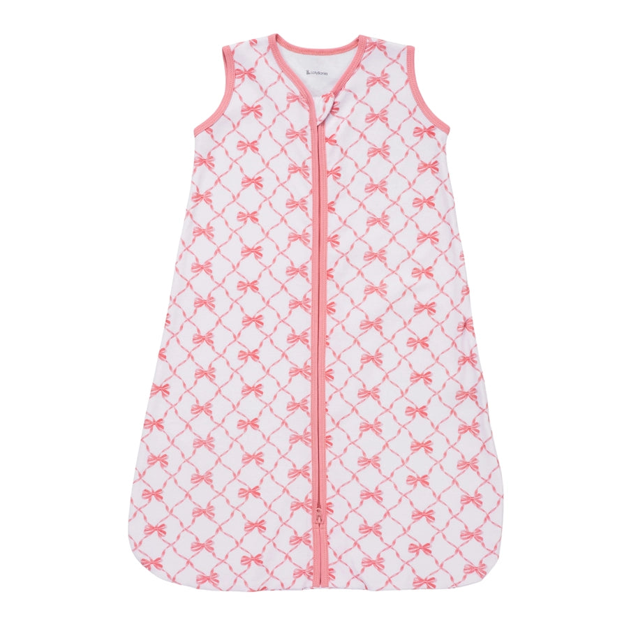 Lolly Banks Beautiful Bows Baby Girl Sleep Sack, 100% Organic Cotton