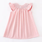 Baby Girls Strawberry Embroidered Plaid Smocked Dress