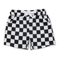 Black Plaid Pockets Kids Boys Summer Shorts