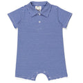 BB Blanks Short Sleeved Polo Style Collared Romper - Striped