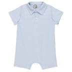 BB Blanks Short Sleeved Polo Style Collared Romper - Striped