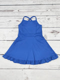 Blue Girls Athletic Dress with Ruffle