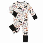 Boo Rainbow Checkered Halloween Zippy Romper
