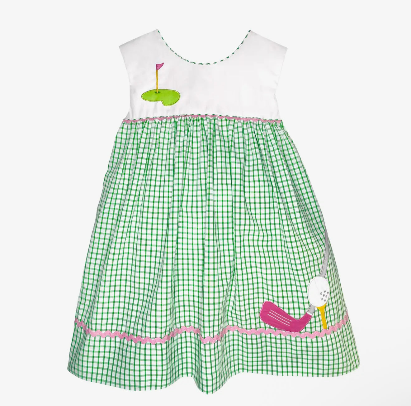 Sundress with Overlay Skirt and Golf Themed Applique