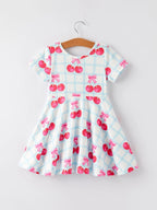 Cherry Plaid Girls' Dress