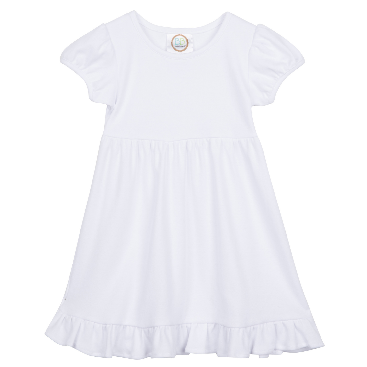 BB Blank Short Sleeve Empire Waist Ruffle Dress