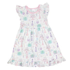 It's My Birthday Flutter Sleeve Dress