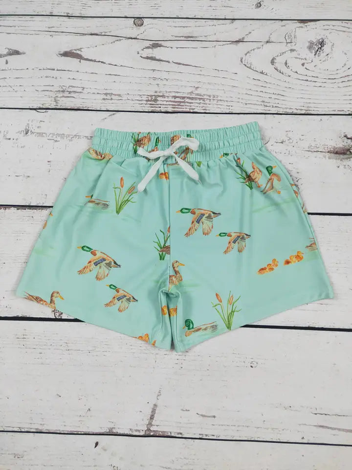 Boy Green Mallard Swim Shorts