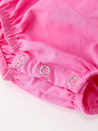 Hot Pink Floral Smocked Bow Bubble Romper