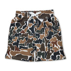Brown Camo Pockets Elastic Kids Boys Summer Shorts