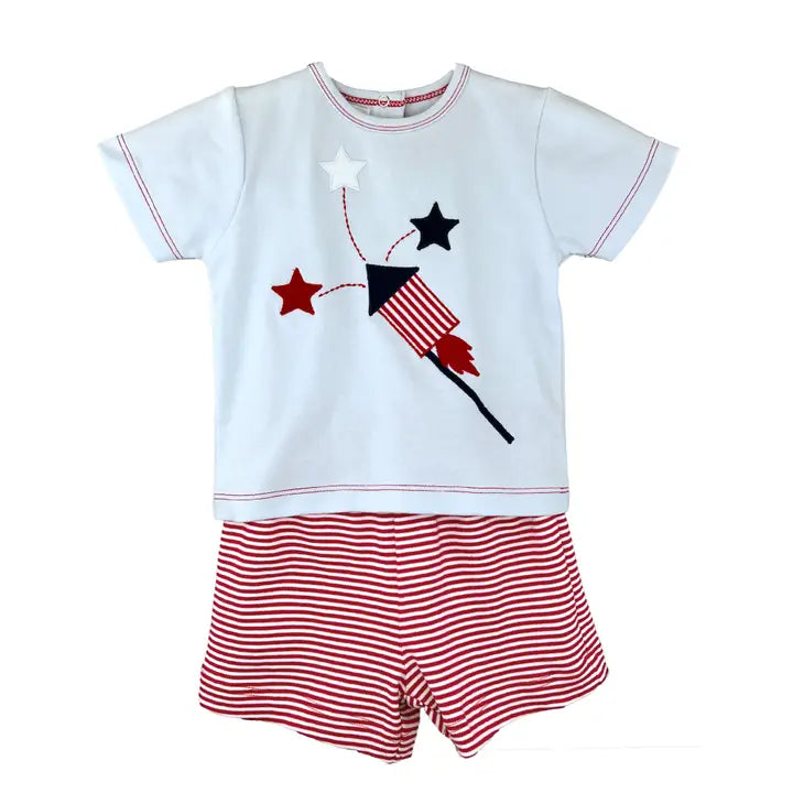 Knit Patriotic Shirt & Short Set