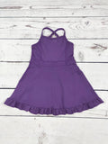 Purple Girls Athletic Dress with Ruffle