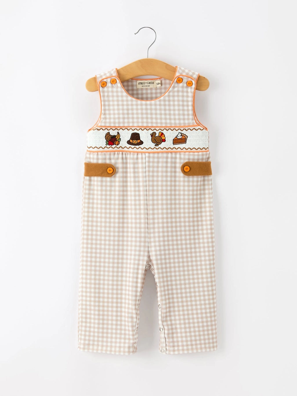 Thanksgiving Gingham Embroidered JonJon