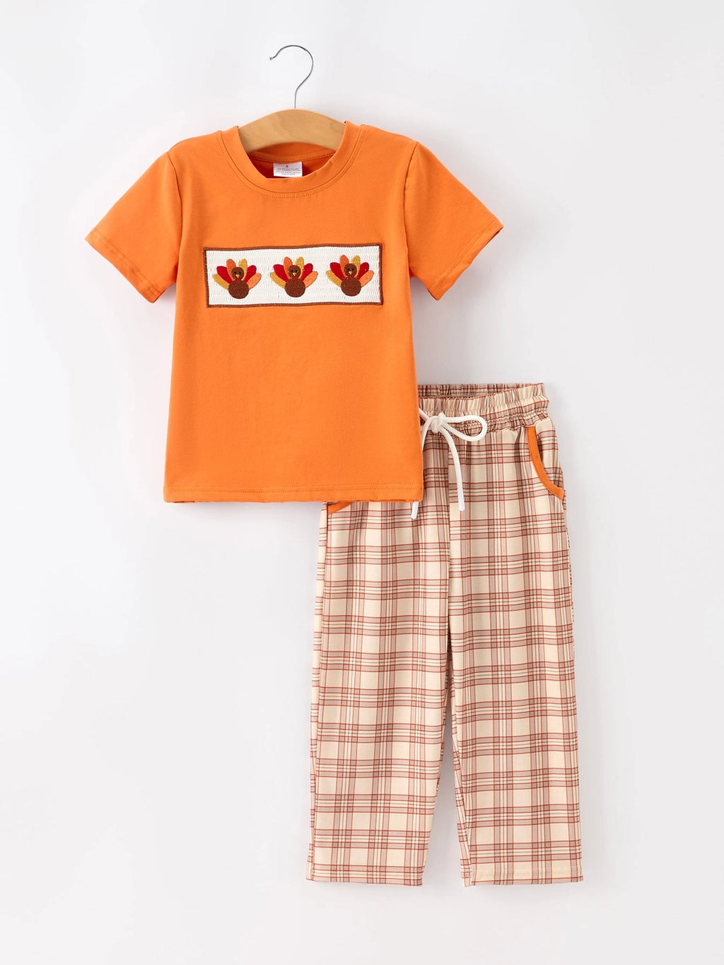 Turkey Plaid Boys Pants Set