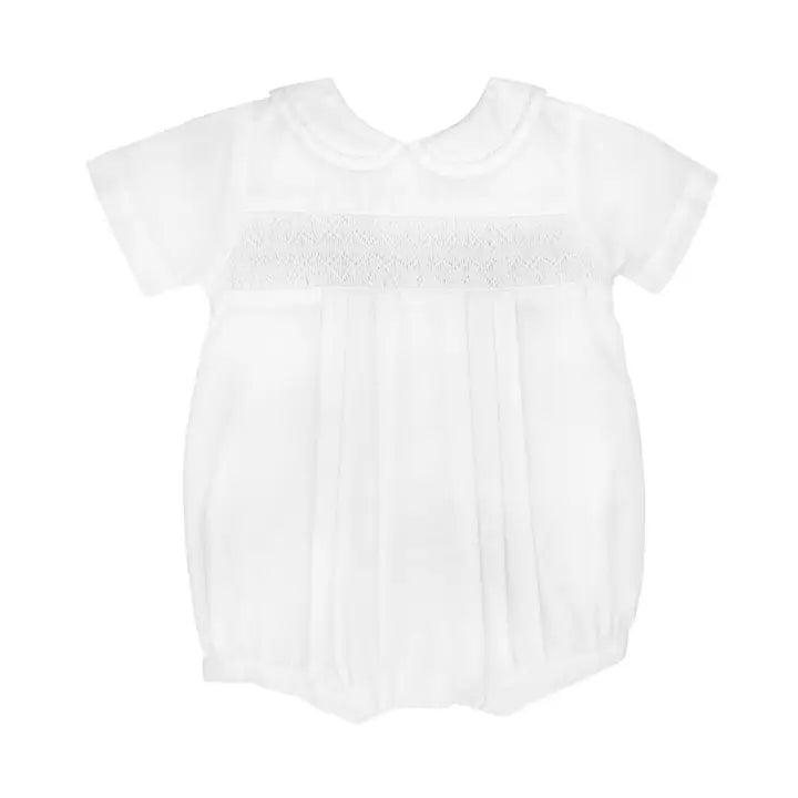 White Romper with Smocking