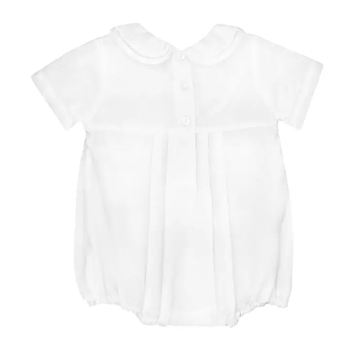 White Romper with Smocking