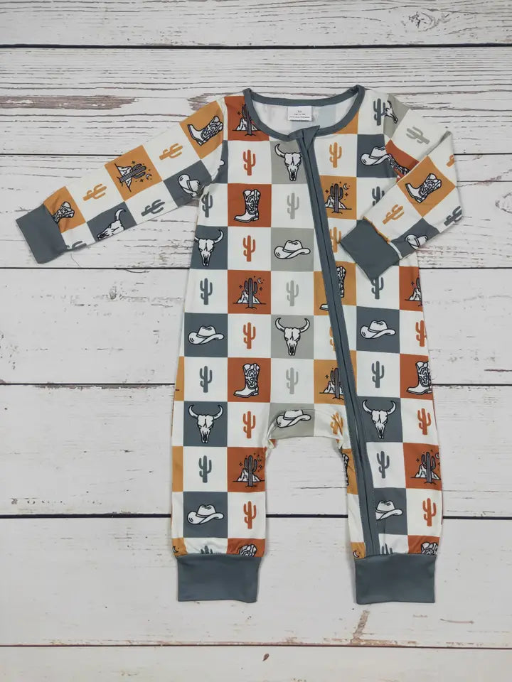 Cactus Cows Print Zipper Sleeper