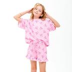 Ribbon Print Top and Shorts Set